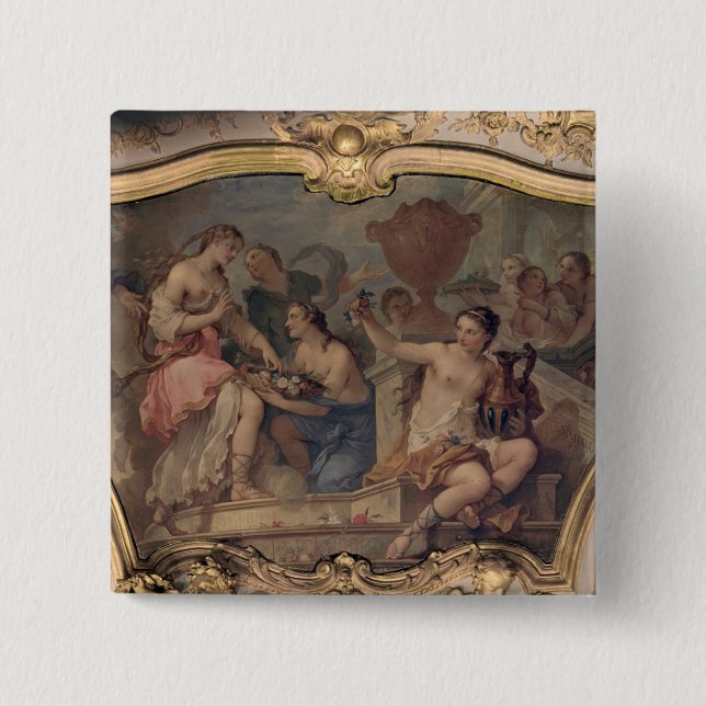 Dekorative Platte vom ovalen Salon Button (Vorderseite)