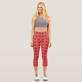 Dekorative Punkte in Rosa und Grau Capri Leggings