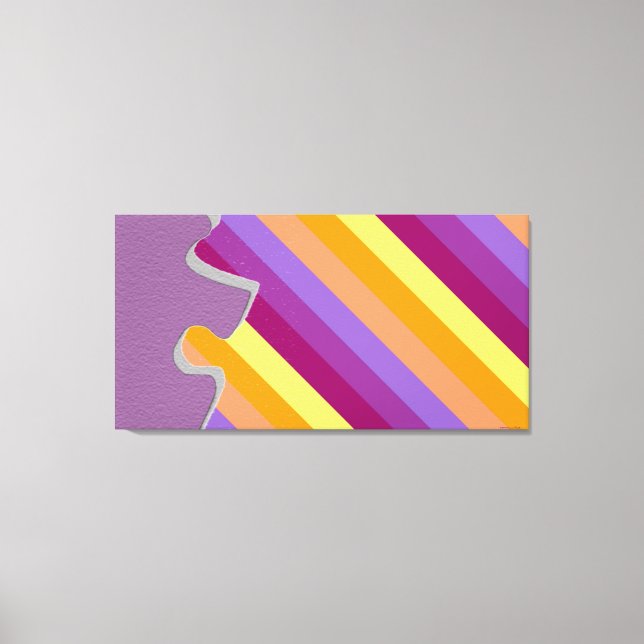 Dekorative Puzzle Piece Abstrakte Leinwand Zucker (Vorderseite)