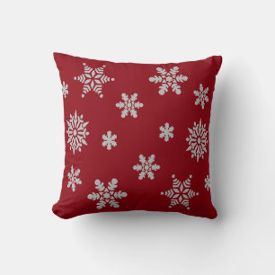 Dekorative Red Crystal Snowflake Frohe Weihnachten Kissen