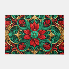 Dekorative Red Green Holiday Doormat Fußmatte