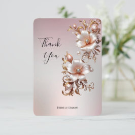 Dekorative rosa Blumen-Dankeskarten Dankeskarte