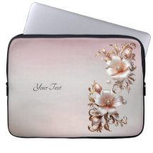 Dekorative rosa Blumen-Laptop-Hülle