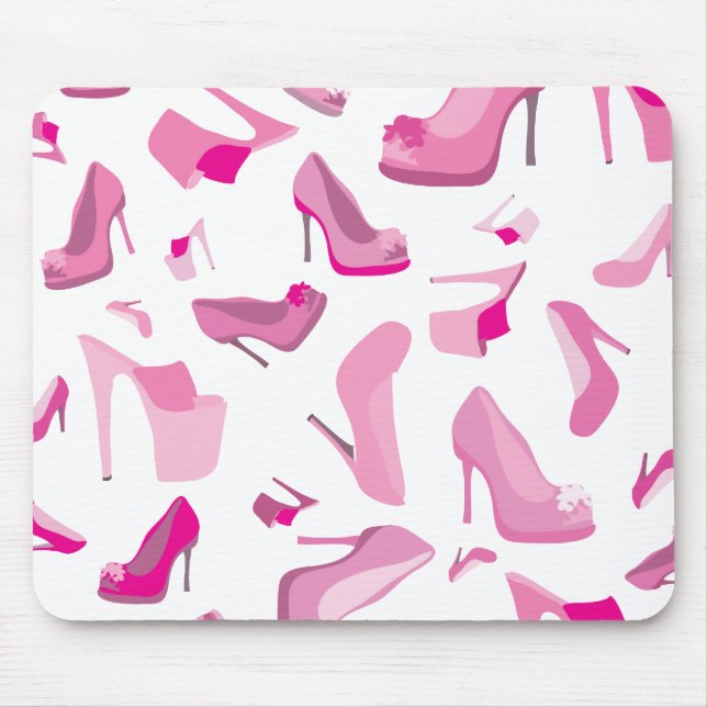 Dekorative rosa Schuhschablone Mousepad (Vorne)