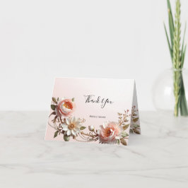 Dekorative rosa und weiße Blumen Dankeskarten Dankeskarte