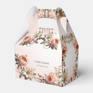Dekorative rosa und weiße Blumen Geschenkbox Geschenkschachtel