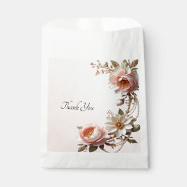 Dekorative rosa und weiße Blumen Geschenktüte Geschenktütchen