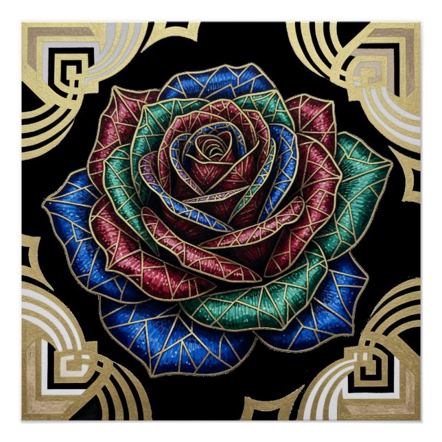 Dekorative Rose Poster (Vorderseite)