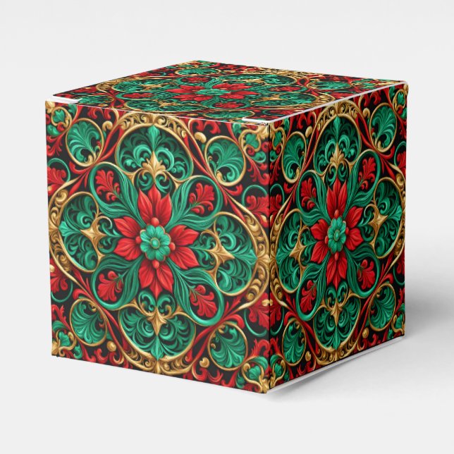 Dekorative Rot-Grün-Geschenkboxen Geschenkschachtel (Vorderseite)