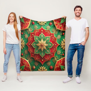 Dekorative rote grüne Fleece-Decke Fleecedecke