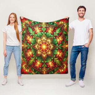 Dekorative rote grüne Fleece-Decke Fleecedecke