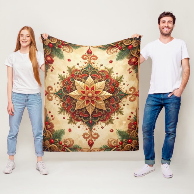 Dekorative rote grüne Fleece-Decke Fleecedecke (Beispiel)
