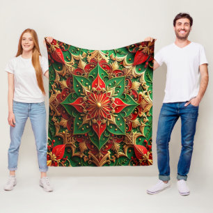 Dekorative rote grüne Fleece-Decke Fleecedecke