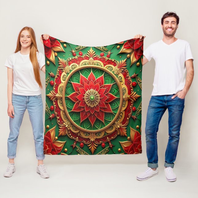 Dekorative rote grüne Fleece-Decke Fleecedecke (Beispiel)