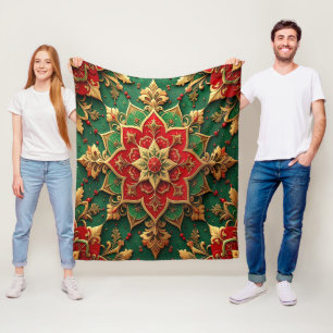 Dekorative rote grüne Fleece-Decke Fleecedecke