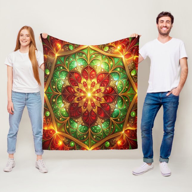 Dekorative rote grüne Fleece-Decke Fleecedecke (Beispiel)