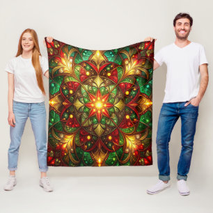 Dekorative rote grüne Fleece-Decke Fleecedecke