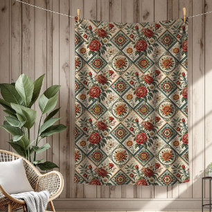 Dekorative Rote Rosen Tile Blanket Warme Touch Fleecedecke