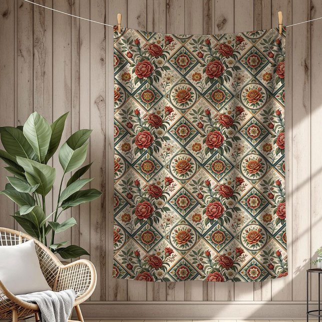 Dekorative Rote Rosen Tile Blanket Warme Touch Fleecedecke (Decorative Red Roses Tile Blanket Warm Touch)