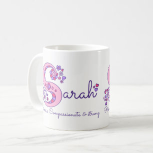Dekorative S Monogramm-Tasse Sarahnamensbedeutung Tasse
