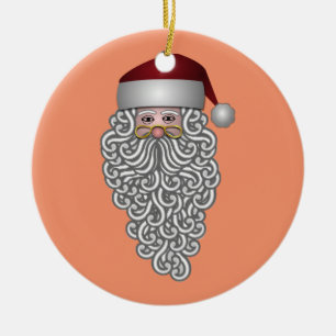 Dekorative Santa Claus Orange Green Keramik Ornament
