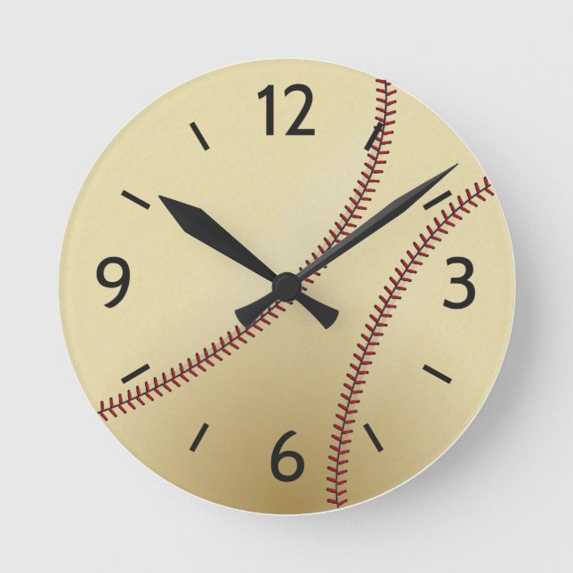 Dekorative Schlafzimmer-Wanduhr für Baseball - Fan Runde Wanduhr (Vorderseite)