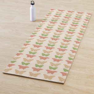 Dekorative Schmetterlings-Muster auf Yogamatte