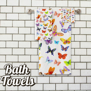 Dekorative Schmetterlingskollektion Badhandtuch Set