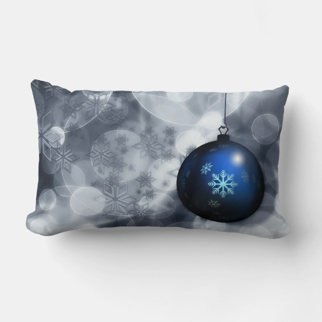 Dekorative Schneeflocken Blauer Ball Weihnachten Lendenkissen (Vorderseite)