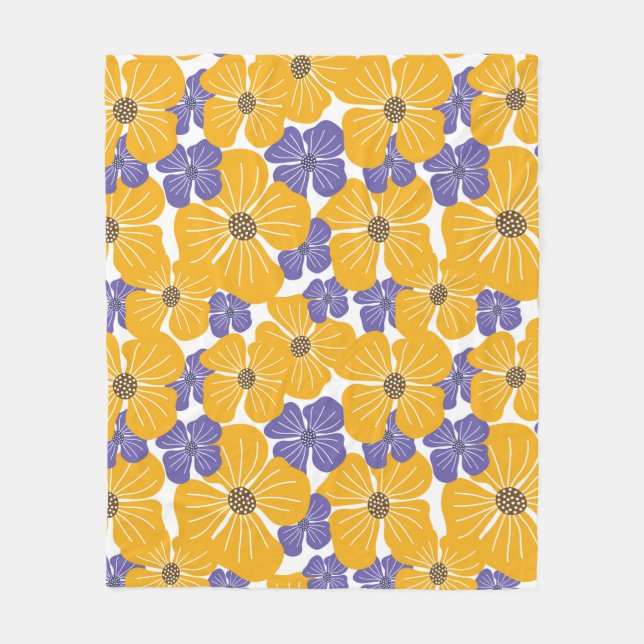 Dekorative schöne abstrakte moderne Stil floral  Fleecedecke (Vorderseite)