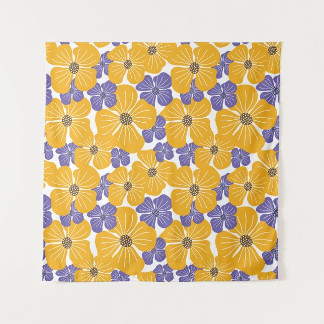 Dekorative schöne abstrakte moderne Stil floral Wandteppich (Vorderseite)