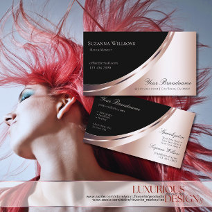 Dekorative Schwarz-Rose-Gold-Dekoration Luxuriös Visitenkarte