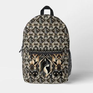 Dekorative Schwarze Katze Abstrakt Bedruckter Rucksack