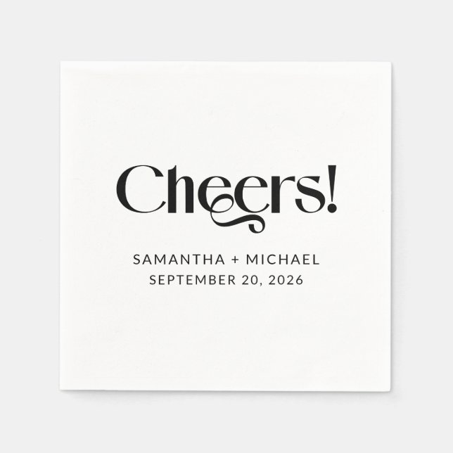 Dekorative Serif-Hochzeits Cheers Serviette (Vorderseite)
