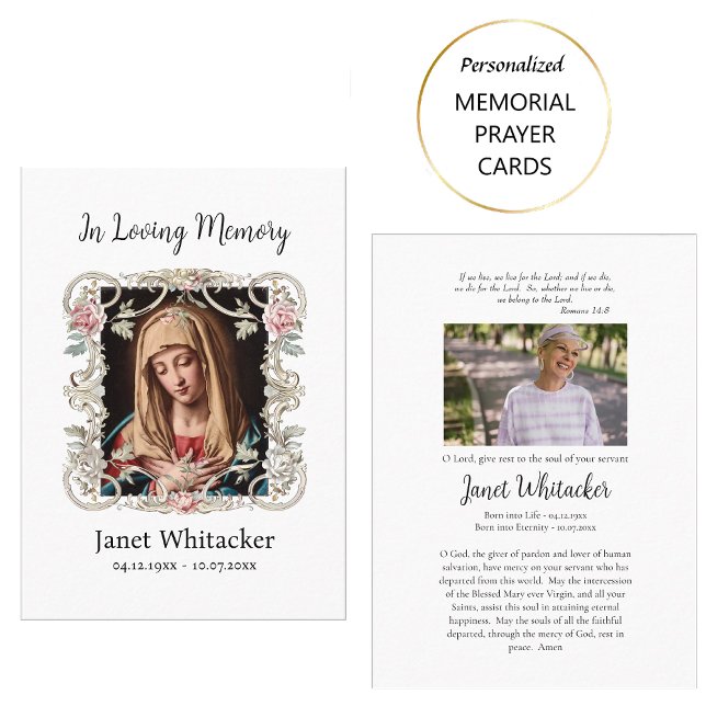 Dekorative Silver Frame Rose Beerdigungskarte Platzkarte (Von Creator hochgeladen)