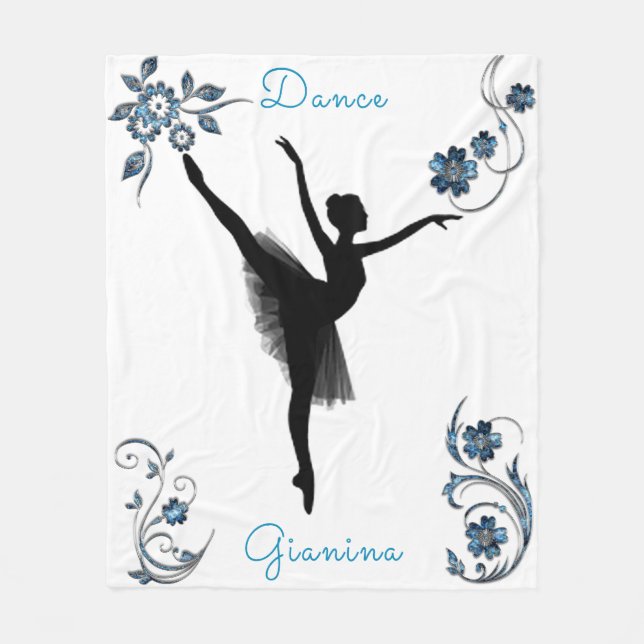 Dekorative Silver- und Blue Gem Dance Fleecedecke (Vorderseite)