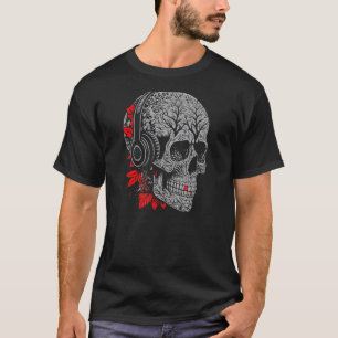 Dekorative Skull Artistic Occult and Skeleton Grap T-Shirt