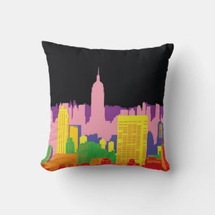 Dekorative städtische Skyline-Gebäude Kissen