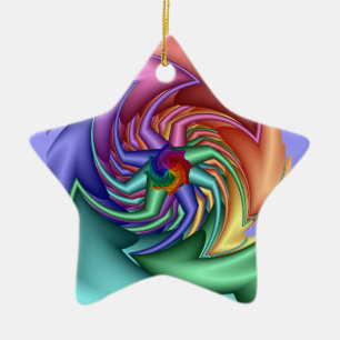 Dekorative Sternschmuck mit schillerndem Design Keramik Ornament