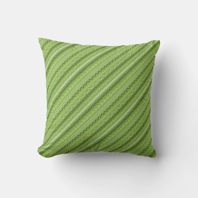 Dekorative Stitching Spring Green Throw Kissen (Vorderseite)