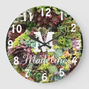Dekorative Sukkuline Große Wanduhr