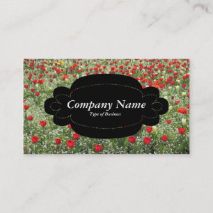 Dekorative Tafel 01 - Schwarz - Bett der Tulpen Visitenkarte