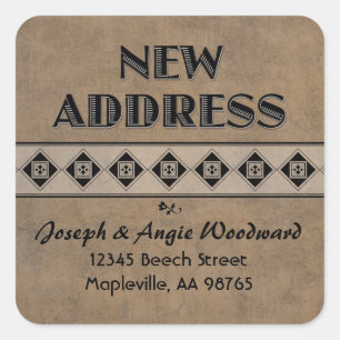 Dekorative Tan Custom New Address Stickers