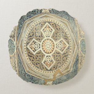 Dekorative Tapisserie mit verziertem geometrischem Rundes Kissen