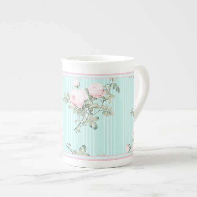 Dekorative Tasse China Shabby Chic Rose (Vorderseite Rechts)