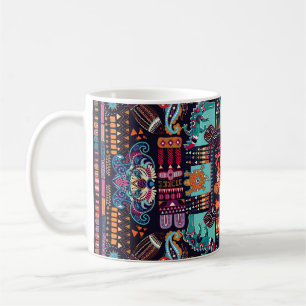 Dekorative Tiere: farbenfrohes ethnisches Design. Kaffeetasse