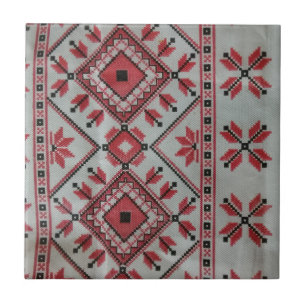 Dekorative Tiles rot und schwarz Fliese