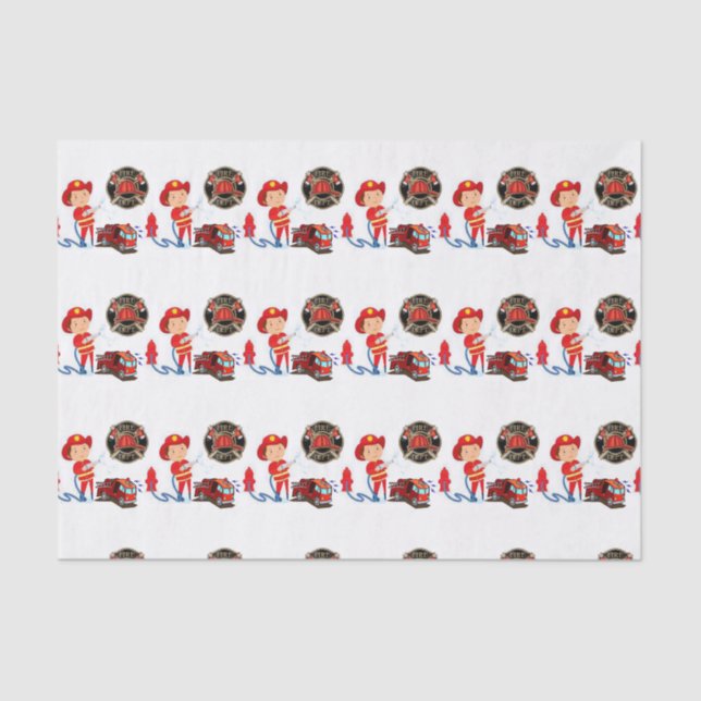 Dekorative Tissue Fireman Seidenpapier (Vorderseite)