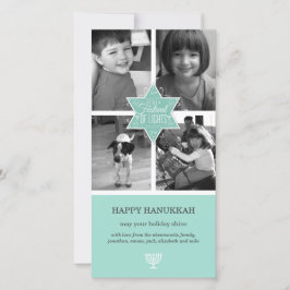 Dekorative Typografie Aqua Star von David Hanukkah Feiertagskarte
