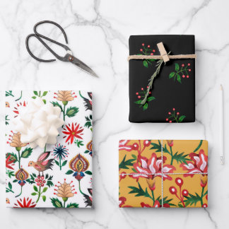 Dekorative ukrainische Blume Geschenkpapier Set